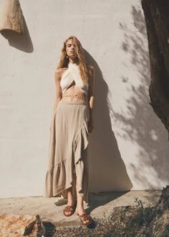 Jupe Texturée Croisée -Tenues Basiques 57040105 06 D7