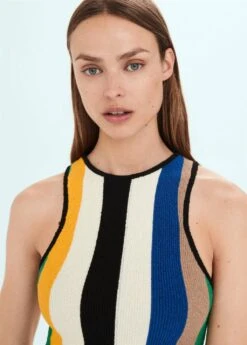 Robe Midi Maille Multicolore -Tenues Basiques 57040379 05 D1