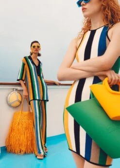 Robe Midi Maille Multicolore -Tenues Basiques 57040379 05 D6