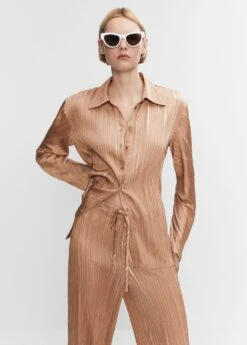 Pantalon Plissé Satiné -Tenues Basiques 57040699 30 D1