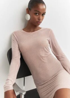 Robe Maille Filet Détail Cristal -Tenues Basiques 57041028 83 D2