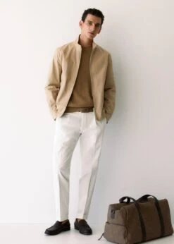 Pantalon Coton Slim-fit Pinces -Tenues Basiques 57044387 01 D5