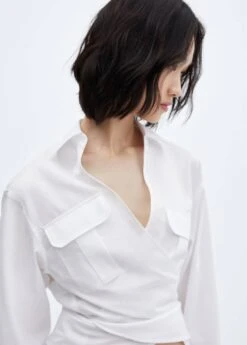 Chemise Coton Cache-cœur -Tenues Basiques 57044784 01 D1