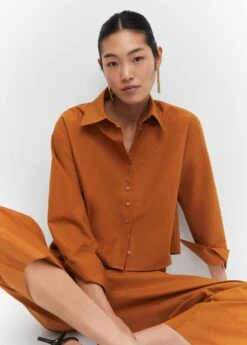 Chemise Crop 100 % Coton -Tenues Basiques 57050114 30 D2