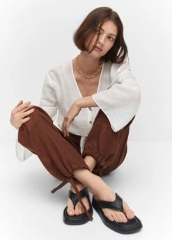 Blouse Manches Cloche Nœud -Tenues Basiques 57050213 05 D2