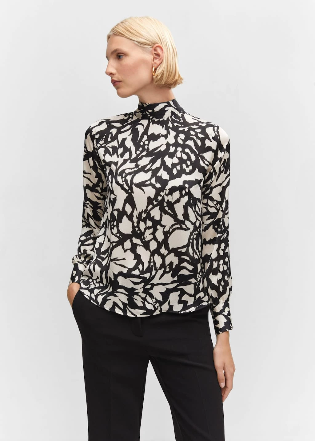 Blouse Col Montant Nœud 3 Blouse Col Montant Nœud