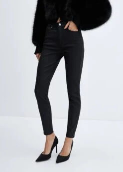 Jean Skinny Taille Haute Enduit