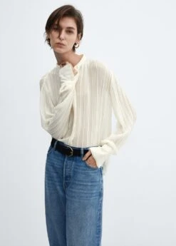 Blouse Plissée Semi-transparente