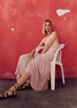 Robe Maxi Détails Dentelle -Tenues Basiques 57062002 81 D7