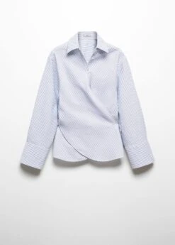 Blouse Coton Cache-cœur Rayures -Tenues Basiques 57065806 52 B