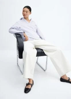 Blouse Coton Cache-cœur Rayures -Tenues Basiques 57065806 52 D2