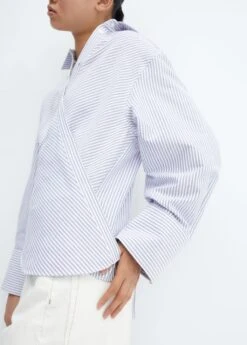 Blouse Coton Cache-cœur Rayures -Tenues Basiques 57065806 52 D6