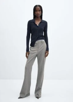 Pantalon Chiné Wideleg -Tenues Basiques 57066716 94 99999999 01