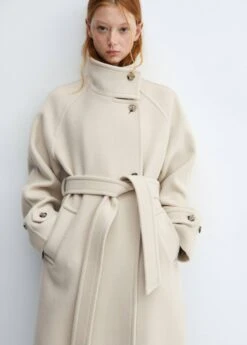 Manteau Laine Vierge Col Montant -Tenues Basiques 57068278 05 D2