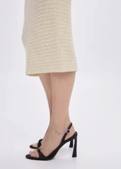 Sandales Satinées Boucle Strass