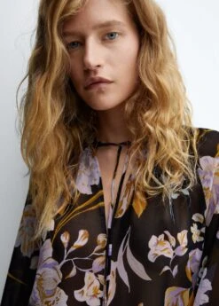 Blouse Imprimée Manches Bouffantes -Tenues Basiques 57076317 99 D1