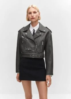 Blouson Biker Effet Usé