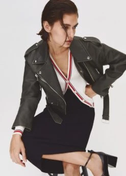 Blouson Biker Effet Usé -Tenues Basiques 57083797 99 D6