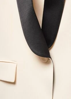 Veste Structurée Col Smoking Contrasté -Tenues Basiques 57083819 01 D8