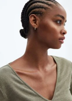 T-shirt Décolleté En V -Tenues Basiques 57085984 37 D1