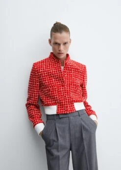 Veste Tweed Style Bomber -Tenues Basiques 57086010 70 D2