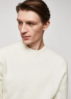 Pull-over Maille Côtelée Laine Mélangée -Tenues Basiques 57087722 02 D1