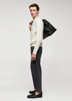 Pull-over Maille Côtelée Laine Mélangée -Tenues Basiques 57087722 02 D2