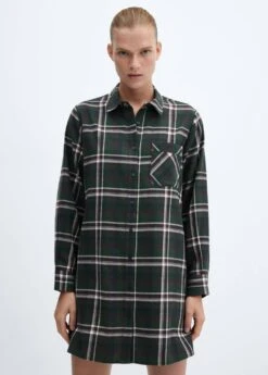 Chemise De Nuit Coton Carreaux