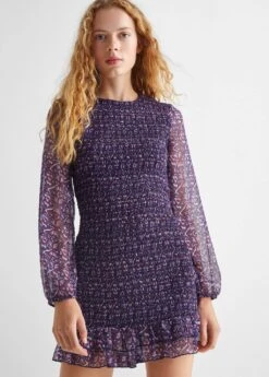 Robe Froncée Imprimée