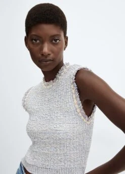 Top Tweed Bouton Bijou -Tenues Basiques 57095805 50 D1