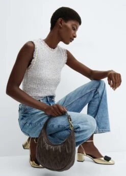 Top Tweed Bouton Bijou -Tenues Basiques 57095805 50 D2