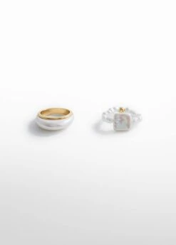 Lot Bagues Effet Nacré