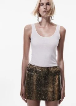 Minijupe Ceinture En Imprimé Animal