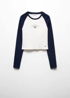 T-shirt Côtelé Avec Un Message -Tenues Basiques 67010278 50 B