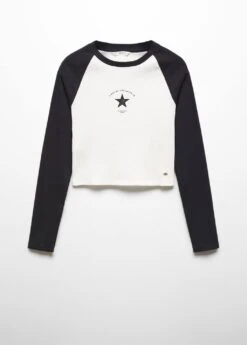 T-shirt Côtelé Avec Un Message -Tenues Basiques 67010278 95 B